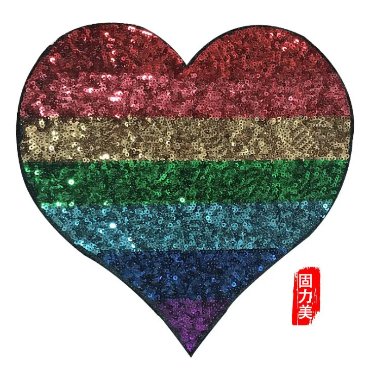 1 шт. нашивка с блестками в виде сердца|Заплатки| |