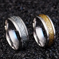 ywshk 316l stainless steel gold silver dragon rings for men women wedding band custom engrave name charm male high quality gift
