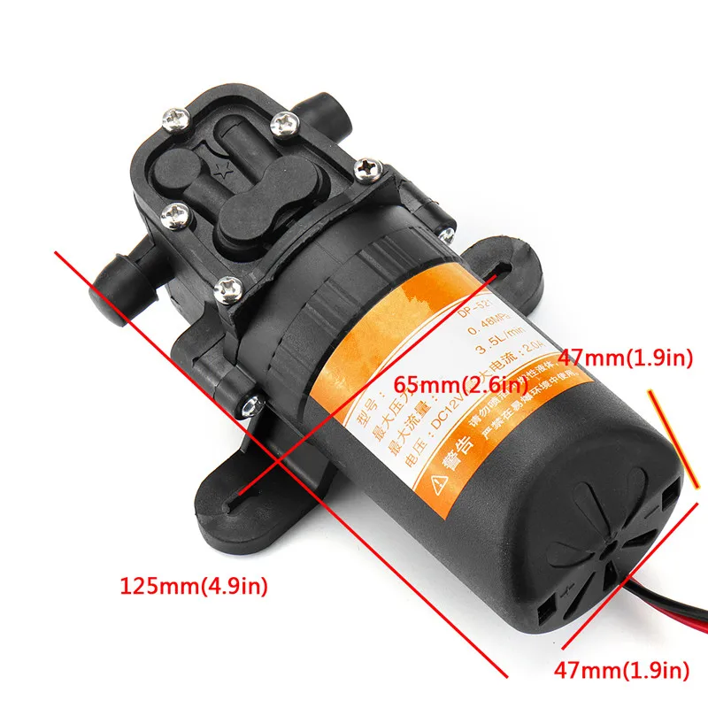 

NEW DC 12V 70PSI 3.5L/min Agricultural Electric Water Pump Black Micro High Pressure Diaphragm Water Sprayer Pump Car Wash 12 V