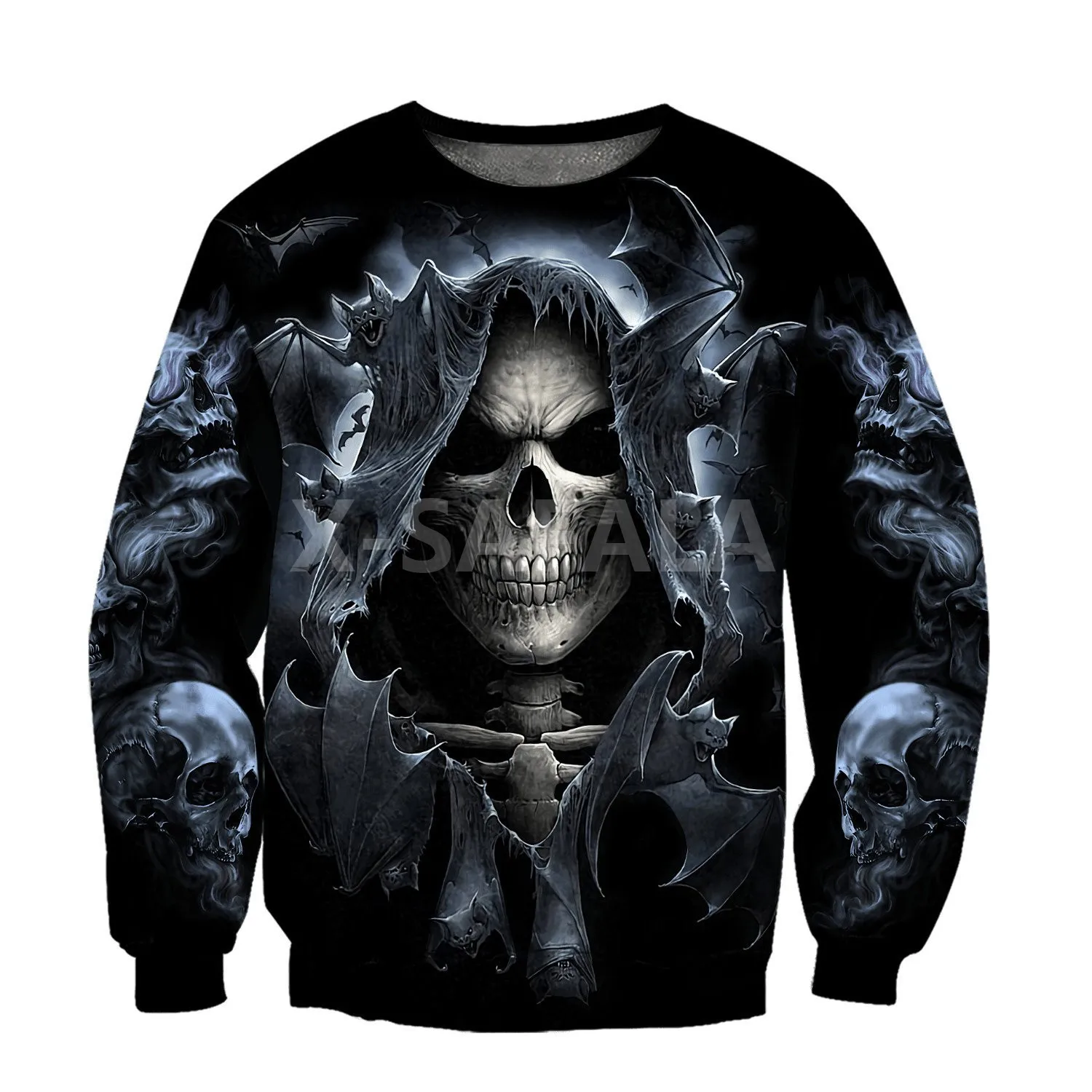 

Trippy Black Skull Head 3D Print Spring Autumn Hoodie Man Women Harajuku Outwear Zipper Pullover Sweatshirt Casual Unisex-10