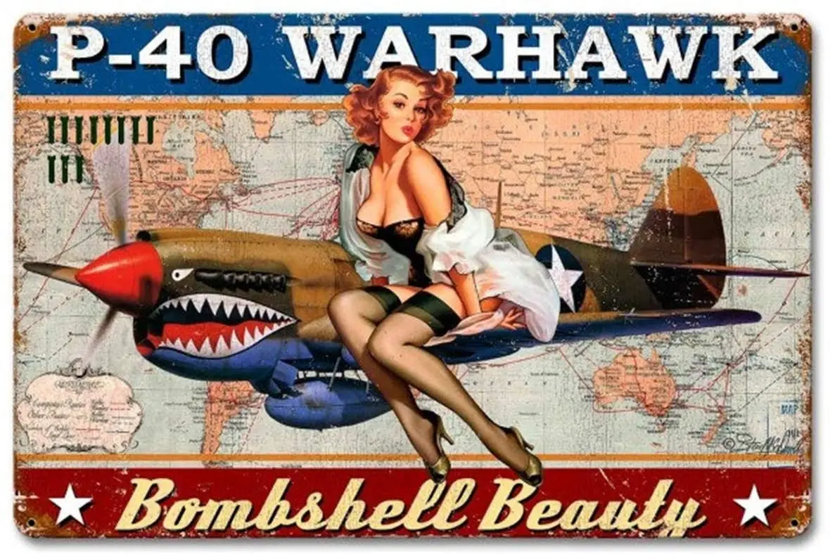 Металлический жестяной логотип в стиле ретро новинка стиль милитари Warhawk Pin