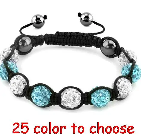 

multicolor 10mm 9 Ball Beads mixed black white rhinestone handmade Bracelet lot Christmas Gift Fdt34n crystal crystal