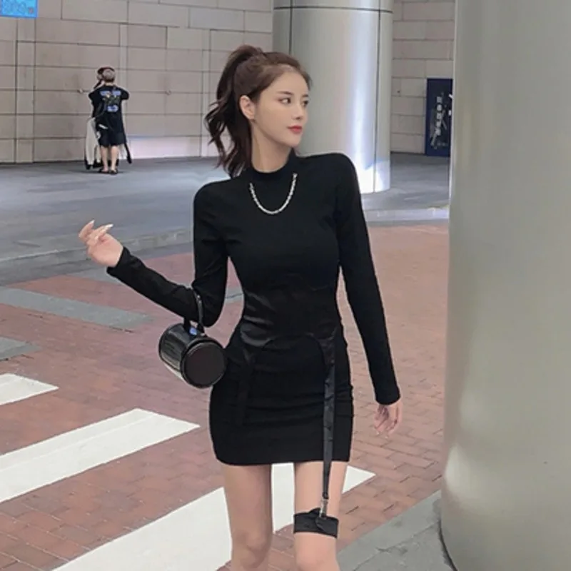 

[DEAT] Detachable Waist Ring Pack Buttock Bottom Above Knee Mini Skirt Women High Street New Fashion Tide 2021 Spring GX071
