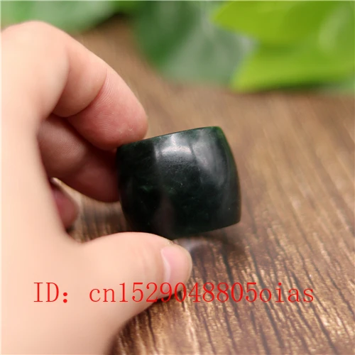 Натуральное черно-зеленое кольцо из нефрита китайский джадеит амулет обсидиан