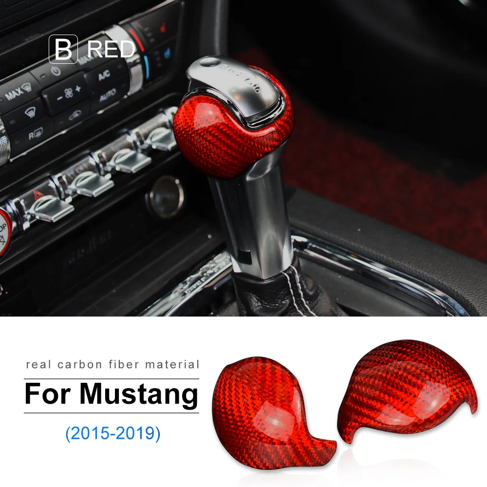 

Наклейка из натурального твердого углеродного волокна для Ford Mustang 2015 2016 2017 2018 2019 2020 2021 2022, аксессуары, ручка переключения передач для салона