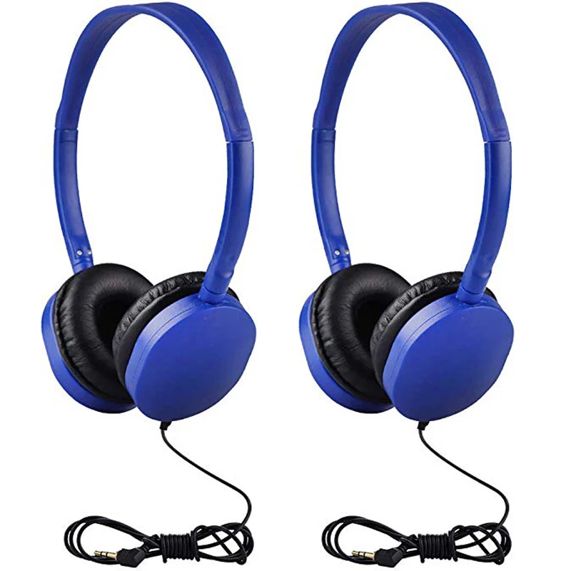 Dark blue 2 pack Детские наушники складные регулируемые проводные наушники гарнитура с 3,5 мм аудио разъем для детей Mp3 Смартфон - Цвет: Dark blue 2 pack