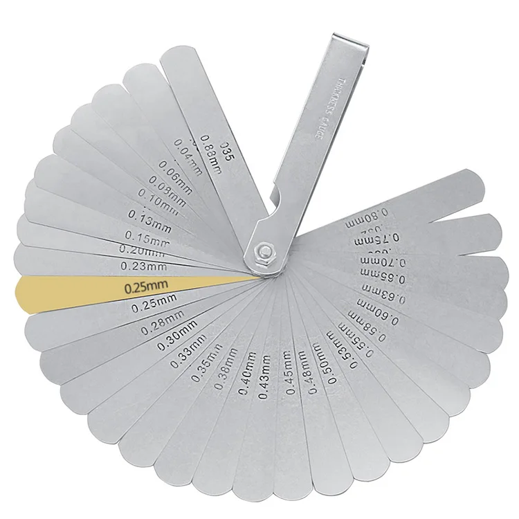 32pcs Range Finder Feeler Gauge Valve Teaching Feeler Gauge 0.04-0.88 mm Gap Size.0015-.035 Copper Sheet