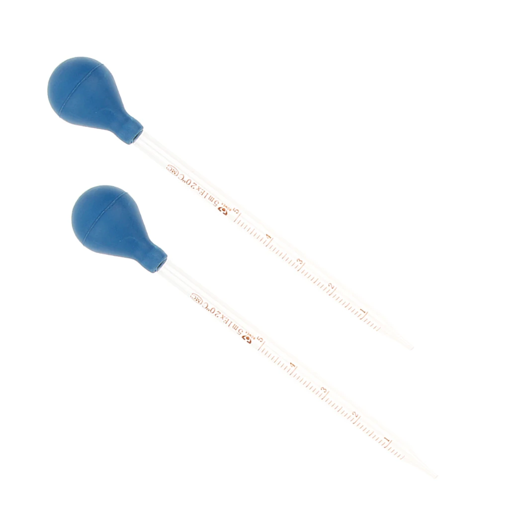 2 шт 5 мл стеклянная пипетка с резиновой колбой лабораторная химия капельница
