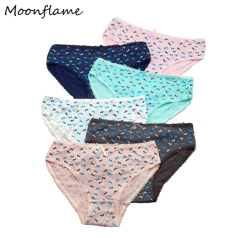 Женское нижнее белье Moonflame хлопковые трусы 6 цветов 5 шт./лот 2009|Женские трусики| |