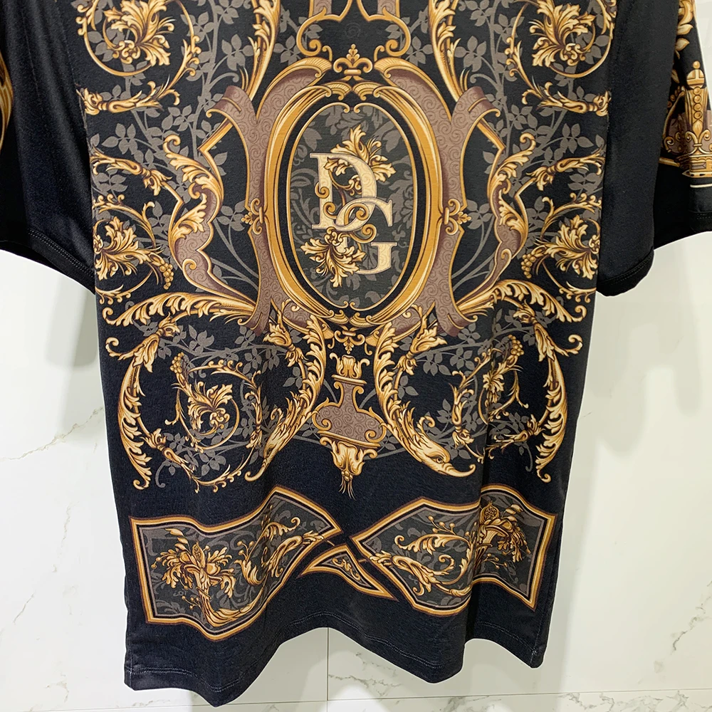 

Men's Summer 100% Cotton Printed Short-sleeved T-shirt D|419202578