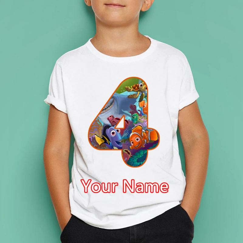 Футболка с надписью Nemo для мальчиков и девочек на день рождения детские топы