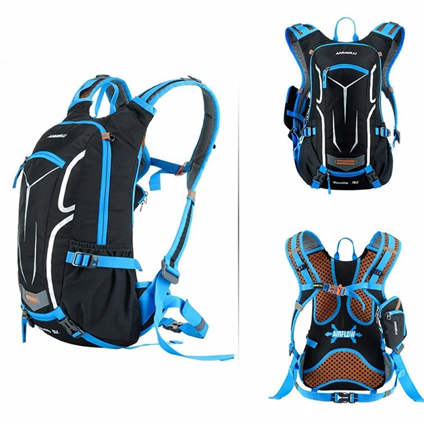 Breathable Cycling Backpack Bicycle Bag Rain Cover Gym Accessories Men Sports Hiking Riding Camping Hydration 18L Bike Backpack