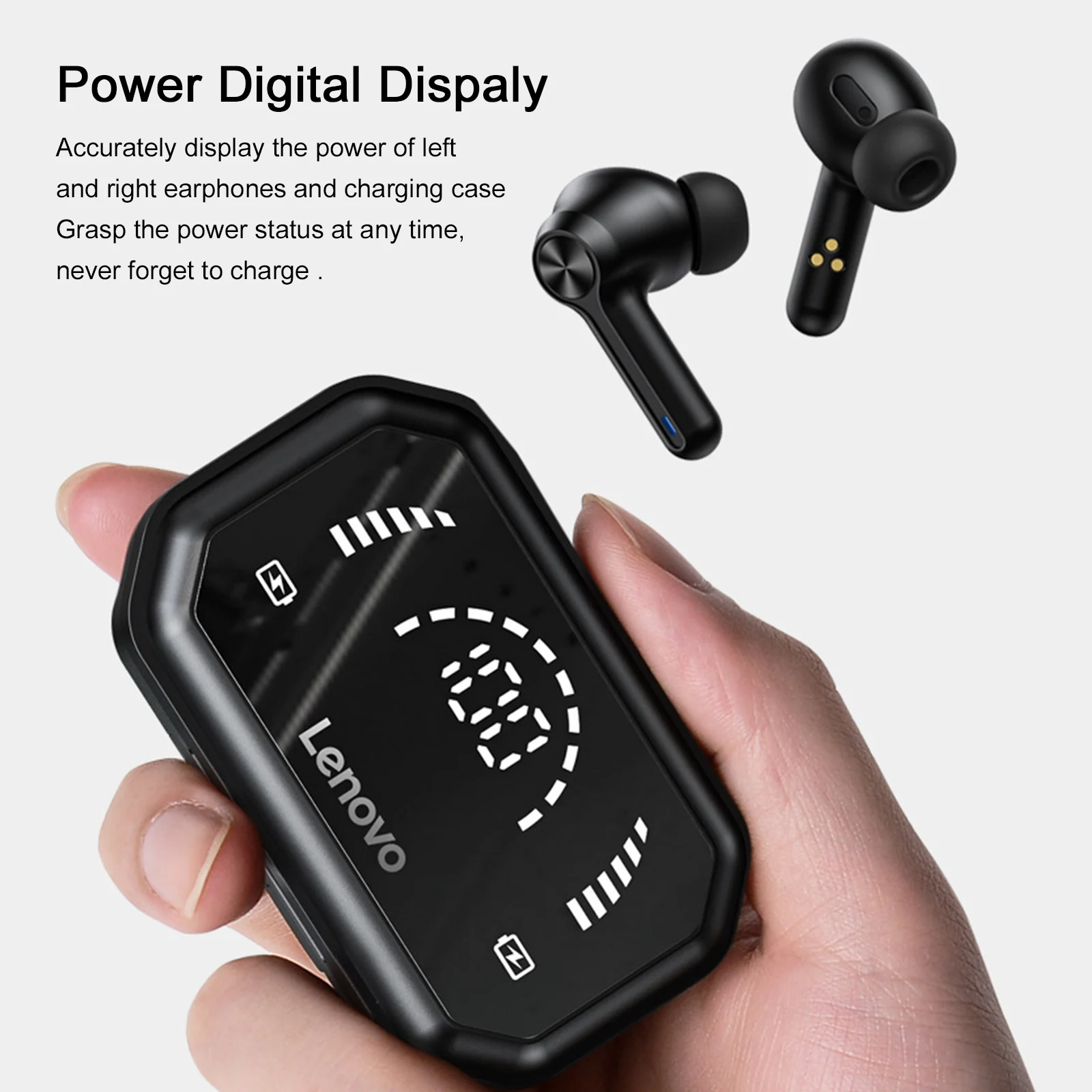 Беспроводные наушники Lenovo LP3 Pro TWS Bluetooth 5 0 с микрофоном цифровым дисплеем