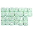 Силиконовые буквы 12 мм, зернистое зубное кольцо, английский бусина с буквой алфавита без БФА, Детская жевательная соска для кормления, подарки