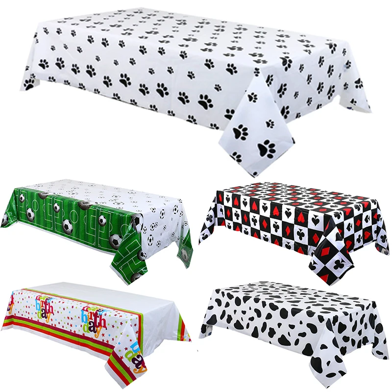 

137*274 CM Square Creative Print Disposable Tablecloth Birthday Weddings Party Picnic Decorative Tablecover Simple Home Decor