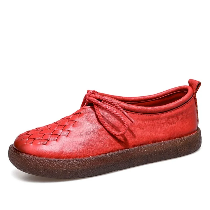 Женские туфли оксфорды DRKANOL из натуральной кожи на плоской подошве с круглым