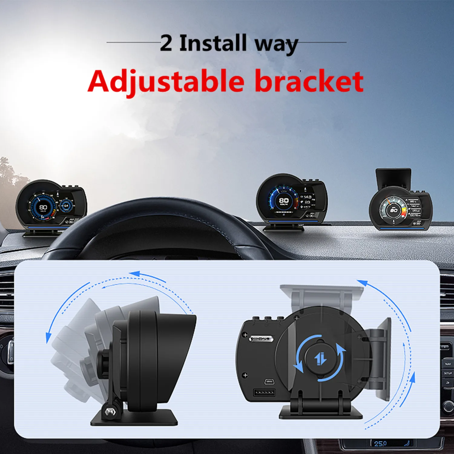 

OBD+GPS smart Gauge OBD+GPS meter Ambient Light Clear Fault code Speedometer OBD2 Meter OBD+GPS Speedometer