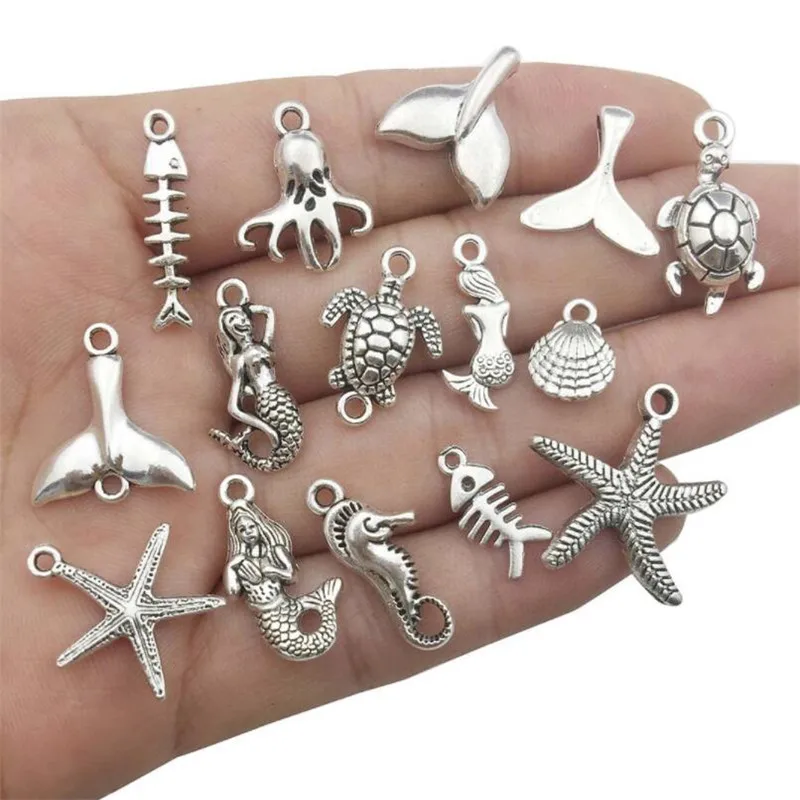 

Random 30Pcs Mix Size 10- 100 Style Alloy Metal Charms Pendant For DIY Bracelet Necklace Jewelry Making