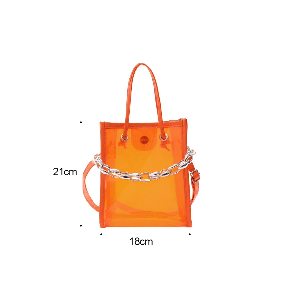 

Fashion Women Summer Transparent Shoulder Crossbody Bag Casual Ladies Chian Top-handle Bags Small Messenger Handbags Purse
