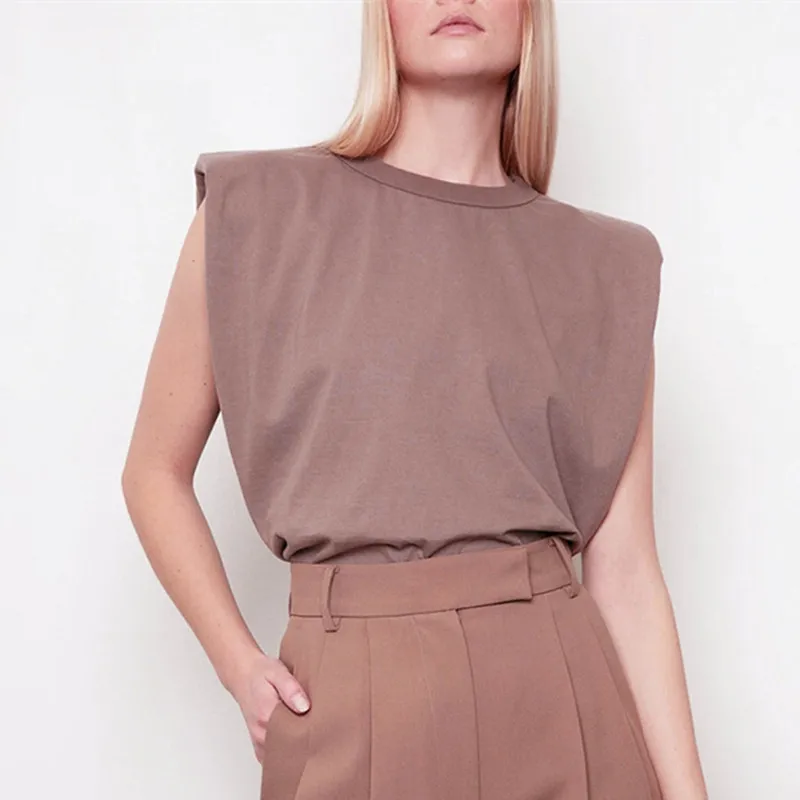 

Design Sleeveless Solid TShirt Women Tops 2020New Plus Size Hot Sale Fashion Streetwear O-Neck Casual Cotton Lady Clothes