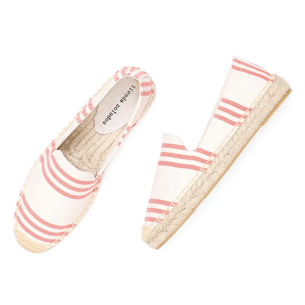 Женские эспадрильи из пеньковой резины на плоской платформе без застежки