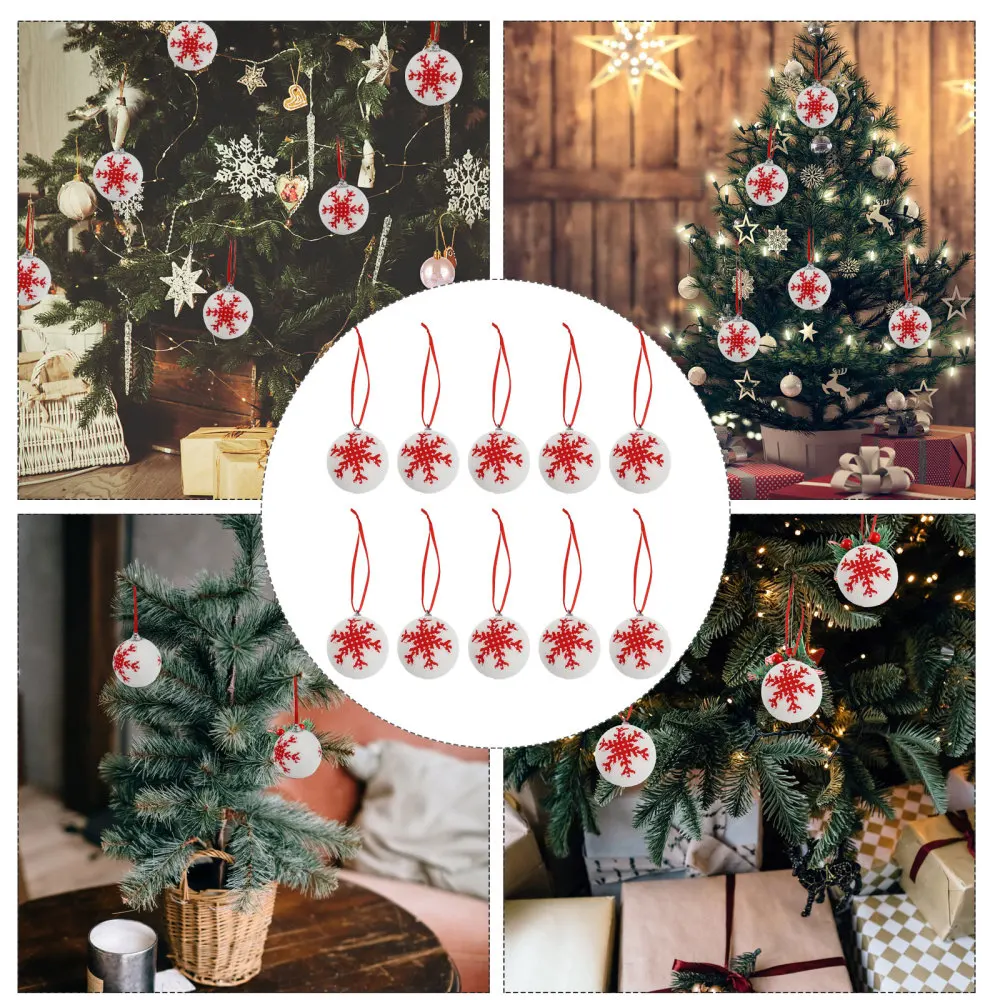

10Pcs Christmas Froth Balls Pendants Xmas Tree Decorative Ornaments (White)