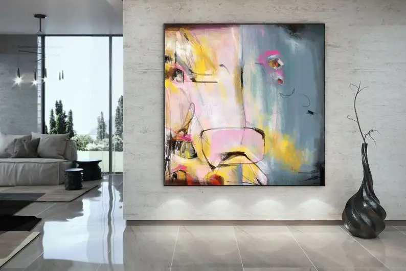 

Абстрактный холст, оригинальные картины, абстрактные картины, искусство для роскошного интерьера, декор гостиной, огромный размер, искусст...