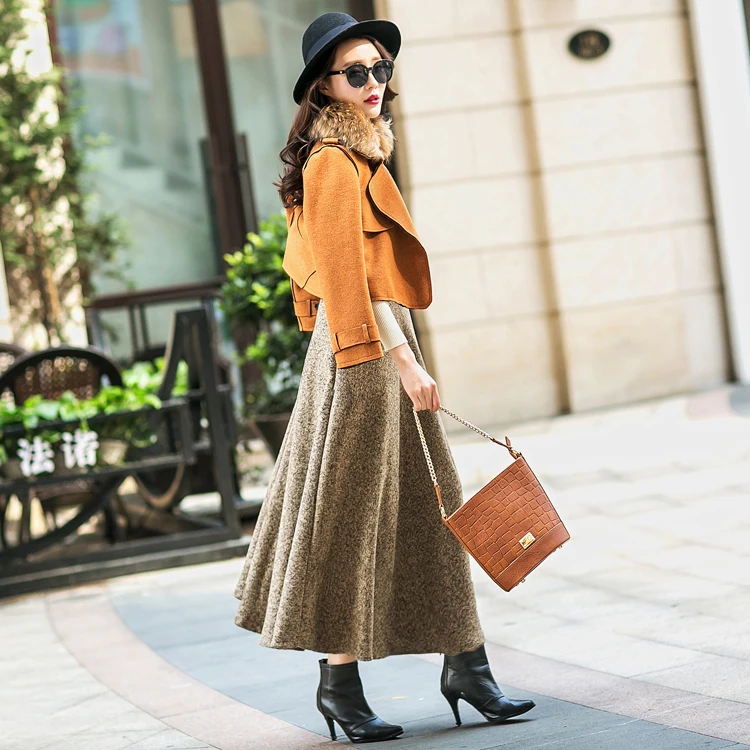 Новая качественная Зимняя юбка в британском стиле 2019 г. Осенняя формальная