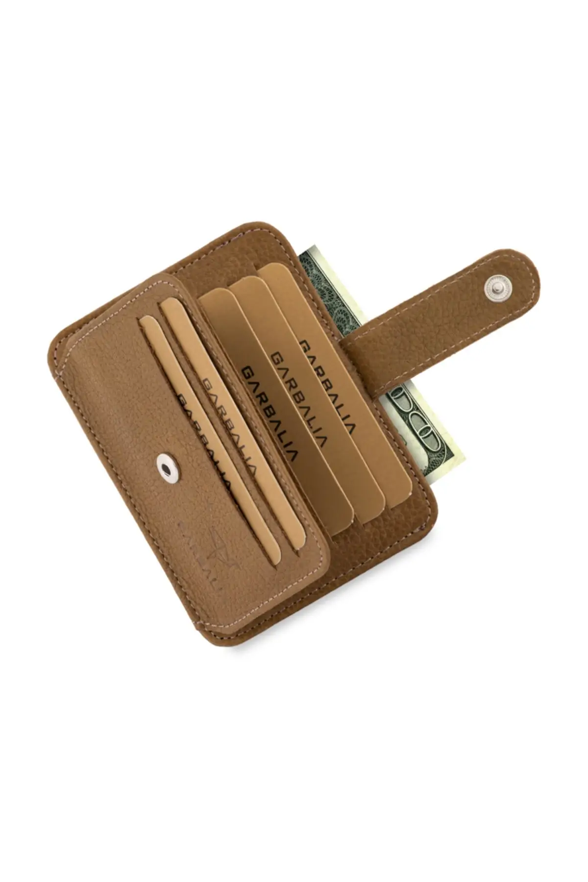 

Genuine Leather Brown/Black Transparent ID Card Compartments Card Holder Wallet