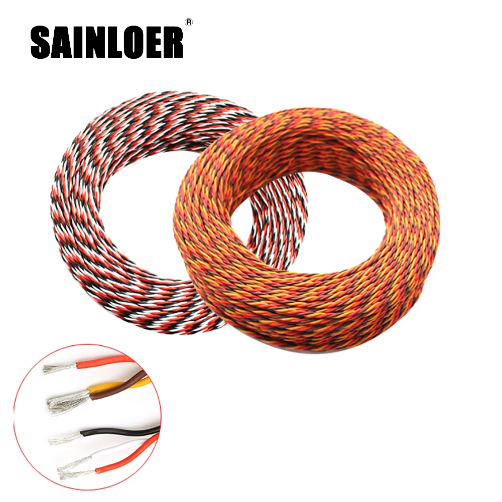 

5M 16 feet 22AWG 26awg 30/60 Core 3 way Twist Servo Extension Cable JR Futaba Twisted Wire Lead For RC Airplane Accessories