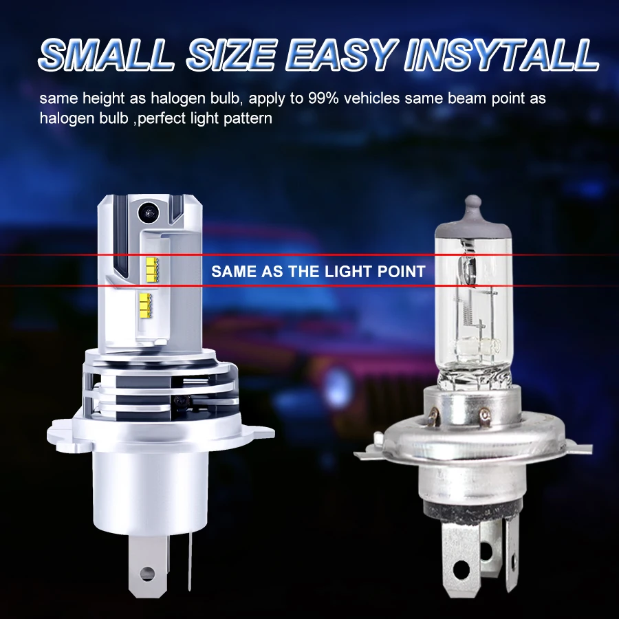 H4 Led Motorcycle Headlight HS1 LED Moto Bulb Fog Lamp H1 H7 HB3 HB4 H11 Headlamp Light 10000LM Car 6500K |