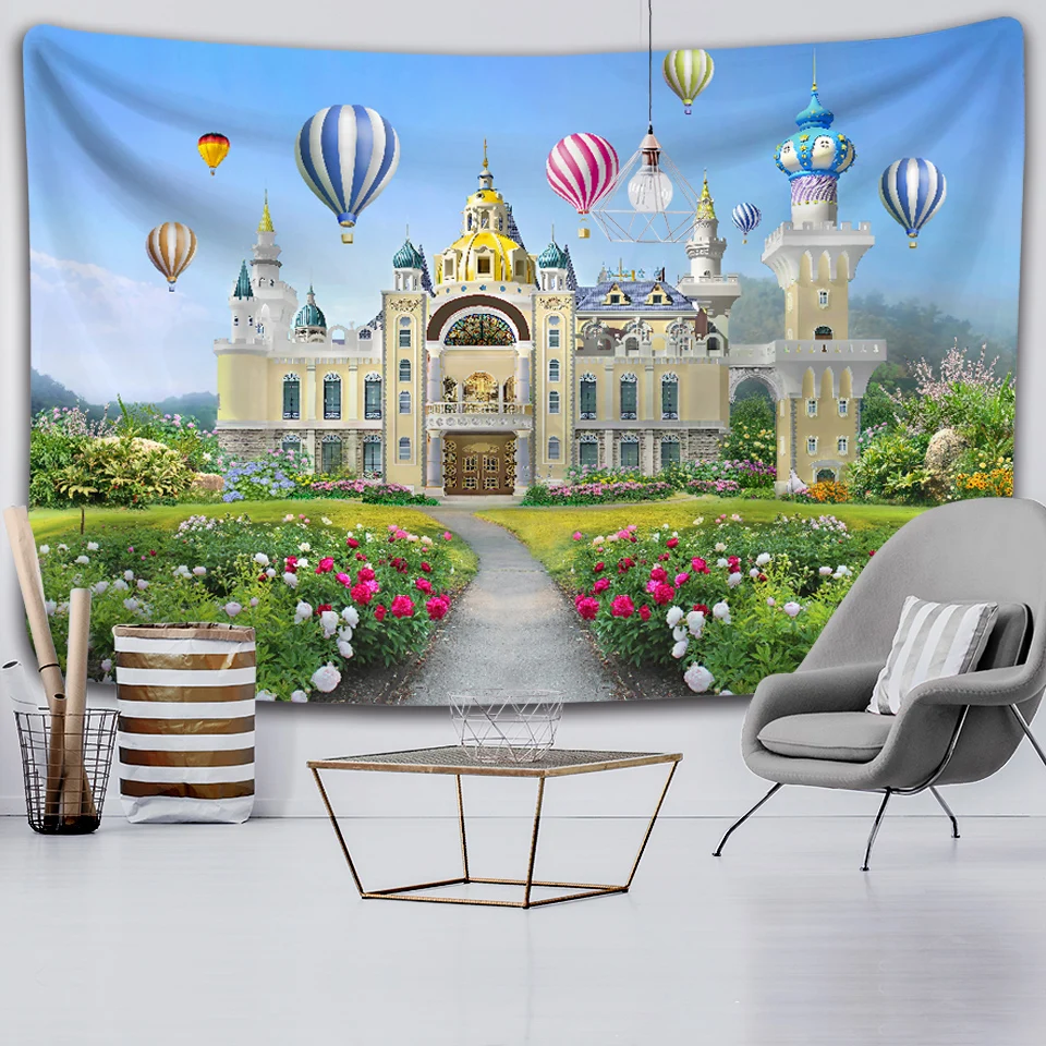 Психоделические сцены ковер Замок богемный Декор Мандала украшения дома