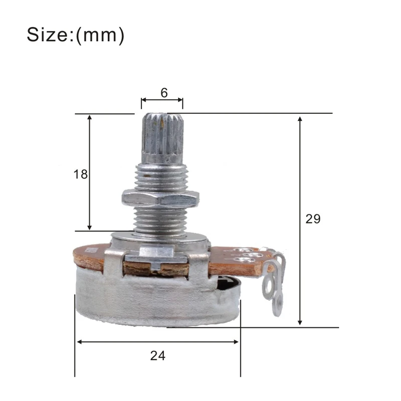 volle größe a500kb500ka250kb250k split welle 18mm gitarre volume tone große töpfe potentiometer für elektrische gitarre ba