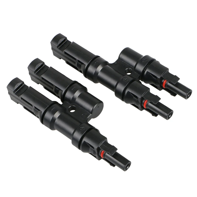 Т образный трехсторонний фотогальванический разъем MC4 специальный постоянного