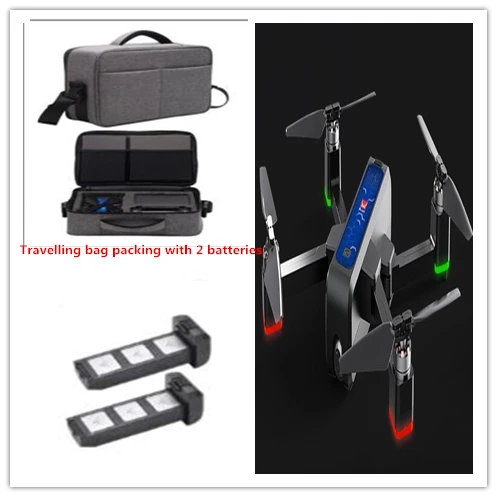 MJX B4W Bugs RC Дрон бесщеточный 22mins Летающий 2K камера 5G wifi FPV gps оптический поток Квадрокоптер складной Дрон - Цвет: blue bag 2battry