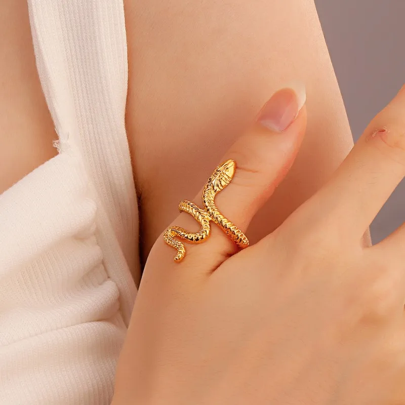 

Cool Animal Snake Shape Rings For Women Jewelry Opening Adjustable Punk Accessories Fashion Party Gift Wholesale
