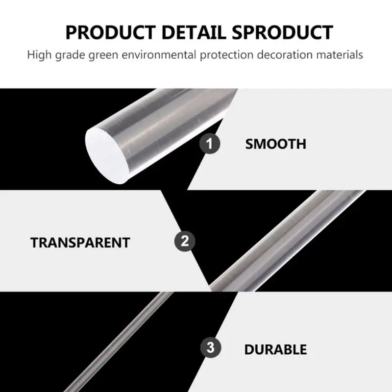 

8pcs Clear Round Acrylic Rod Round Twist Bar Dotting Rock Painting Tools Transparent Perspex Bar Diy Acrylic Dotting