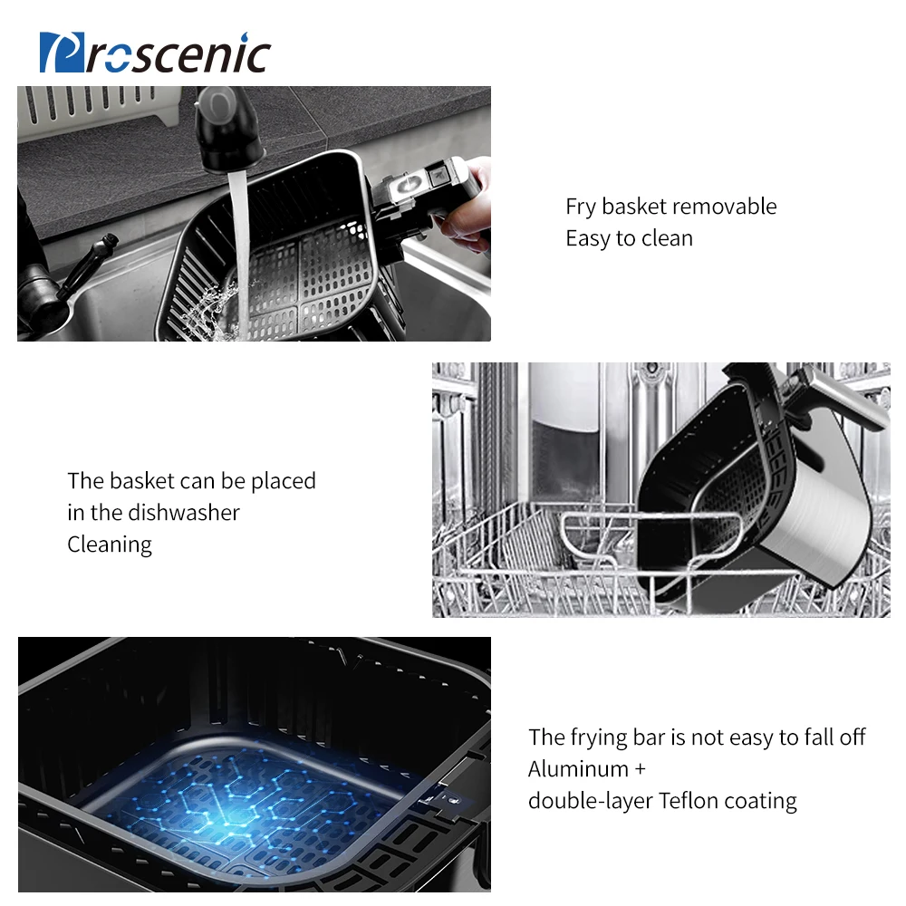 

Original Proscenic T21 Smart Air Fryer 5.8QT, 1700-Watt Programmable Base for Air Frying Digital Touchscreen 8 Cooking Presets