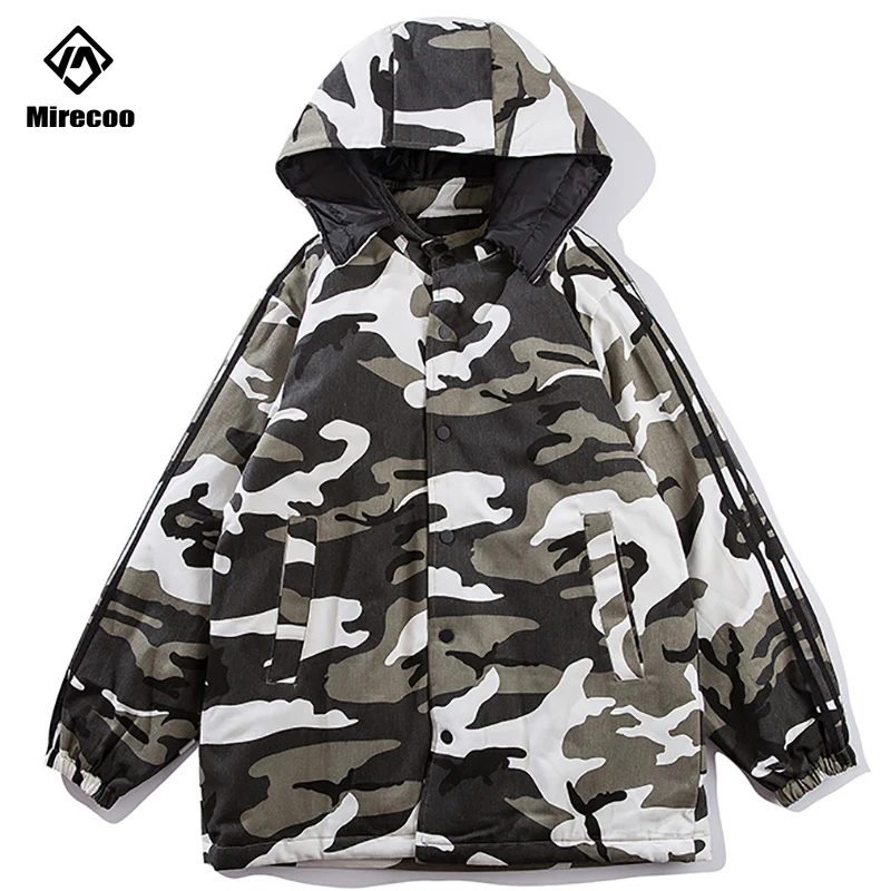 

Military Jacket Thick Camouflage Commander Jacket Men Hooded Winter Jacket Parka Men Hip Hop Thick Coat Men Streetwear Outwear