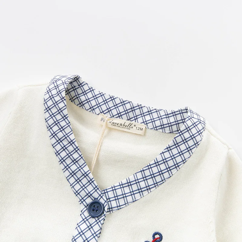 Детский трикотажный кардиган DBS12701 хлопковый свитер для маленьких мальчиков на