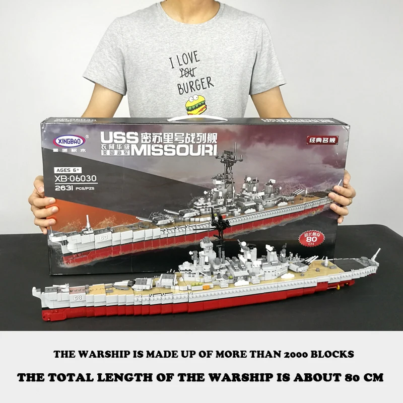 В наличии XINGBAO 06030 Missouri Battleship пиратский корабль имперские военные корабли