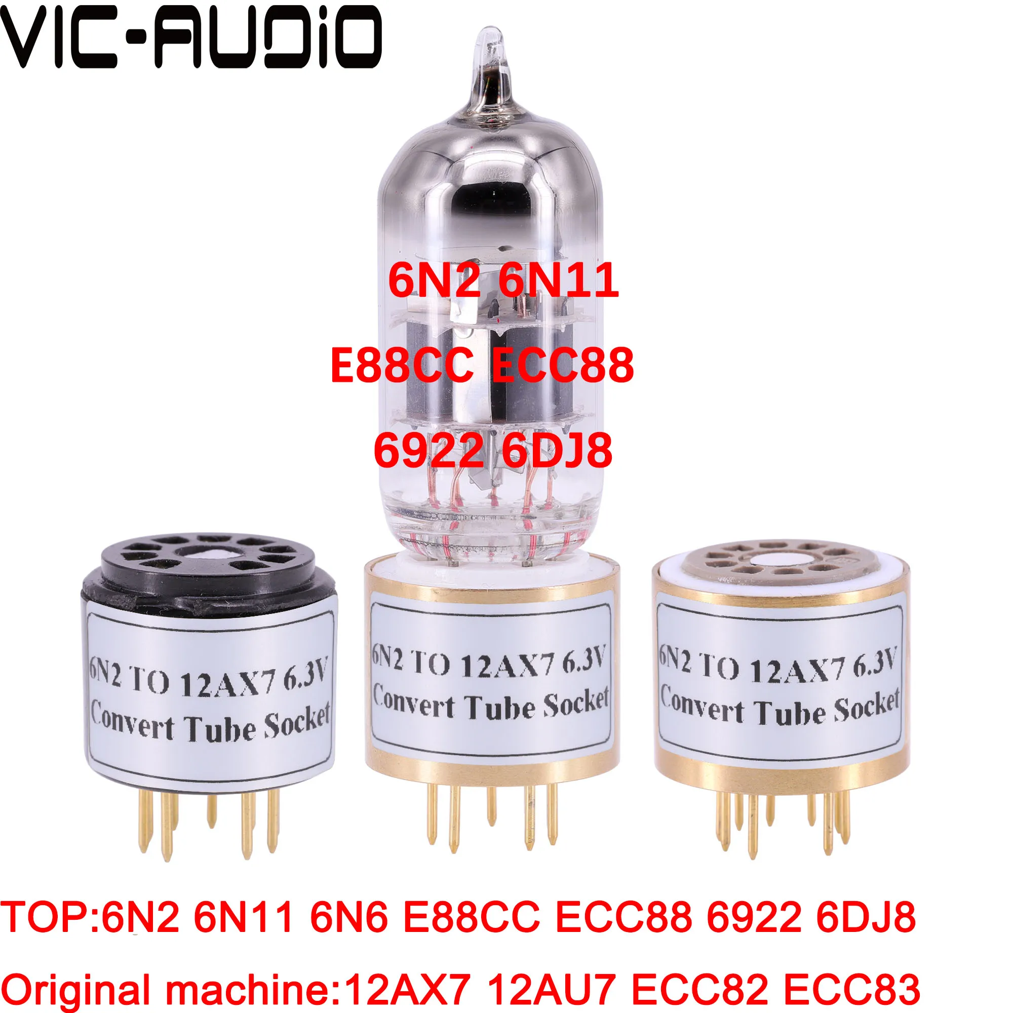 1 шт. 6N6 6922 6N2 верхний к 12AX7 ECC83 12AX7B 6 3 в нижний DIY звуковая вакуумная трубка адаптер