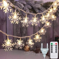 christmas lights garland festoon fairy string lights chain 5m10m 220v snowflake outdoor for home wedding party new years decor