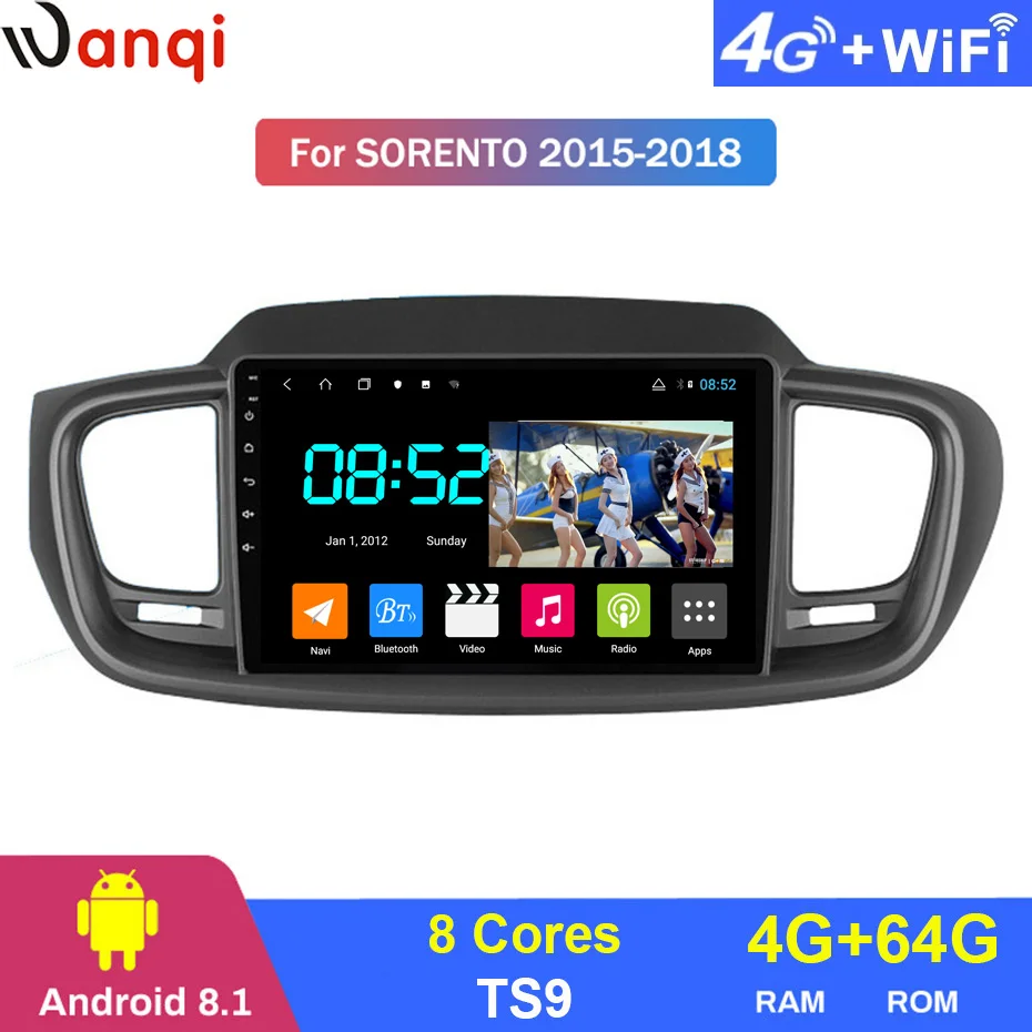 Android 8 1 автомобильный DVD 1din мультимедийная Navi система для Kia SORENTO 2015 2018