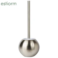 stainless steel toilet brush set creative round colorful toilet bowl brush with holder toilet cleaning brush bathroom cleaner