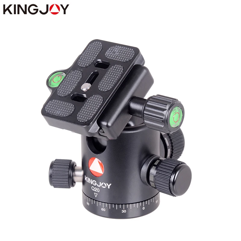 

KINGJOY Tripod Head Damping Ball Head with Quick Release Plate and UNC1/4'' 3/8'' Screw Pan&Tilt for Monopod DSLR SLR Camera