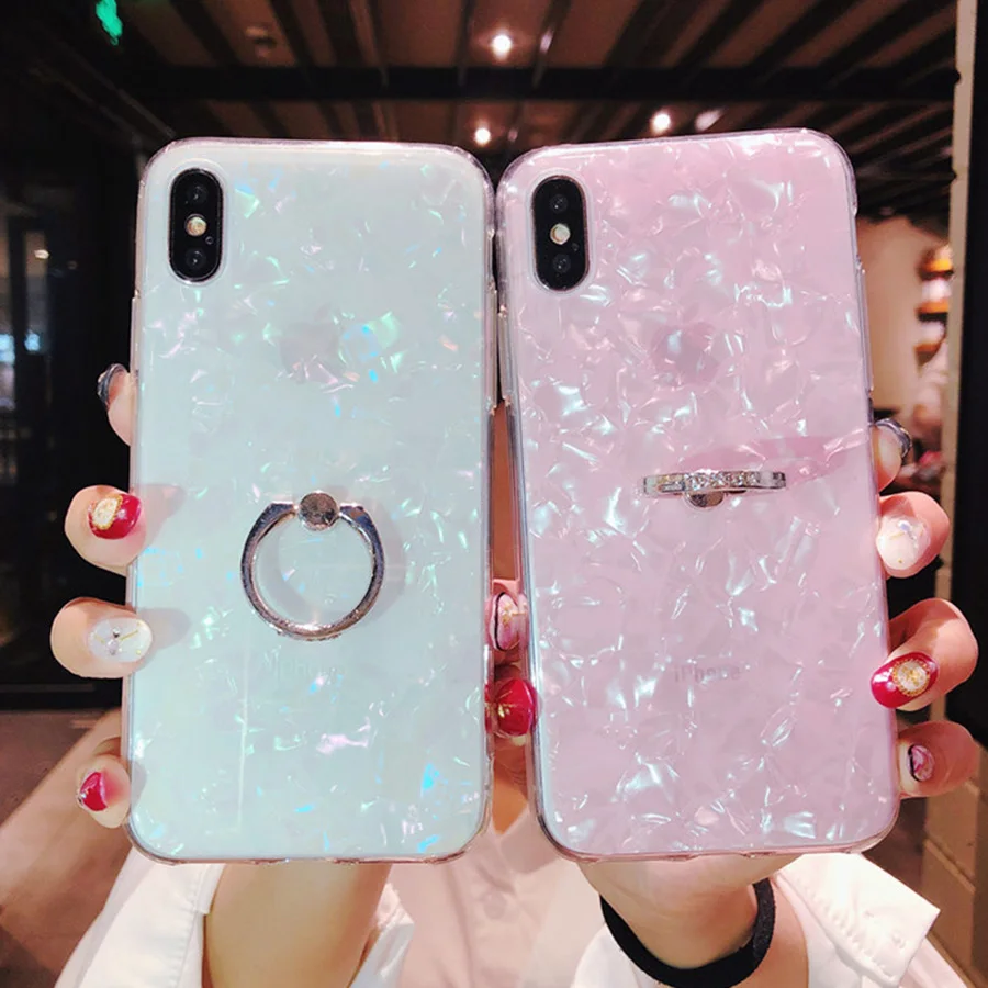 Блестящая оболочка Розовая белая блестящая силиконовая рукоятка подставка