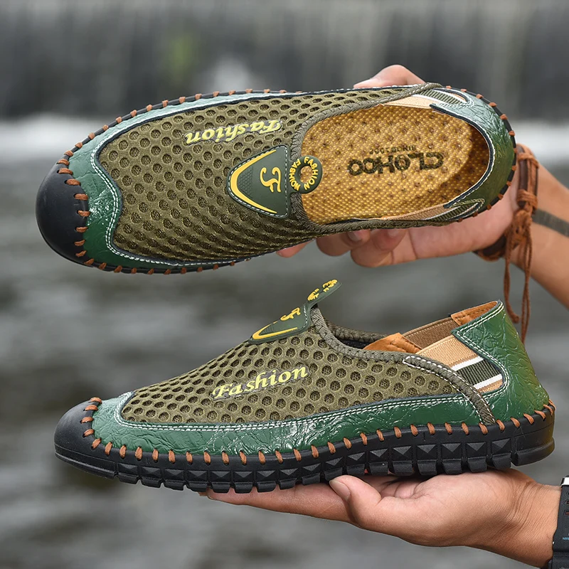 

2021 Summer Fashion Men Sandals Hole Mesh Slippers Size 38-44 Outdoor Shoes Men's Beach Sports Sandals Hot Sell Casual Footwear