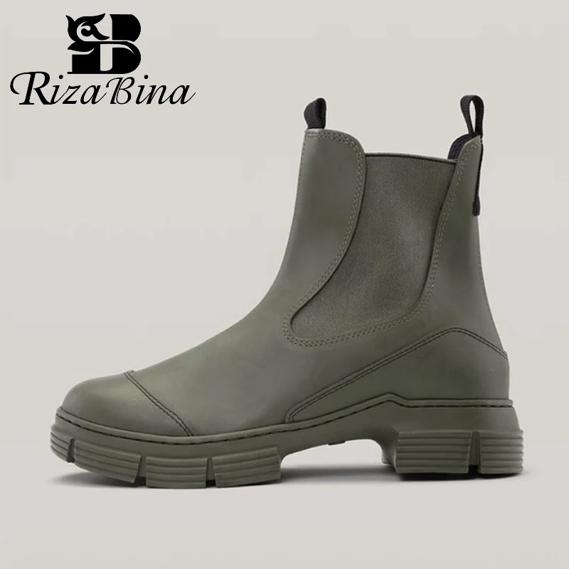 

RIZABINA Women Ankle Boots 2022 Ins Fashion Winter Shoes For Woman'S Warm Platform Short Boot Office Lady Footwear Size 35-39