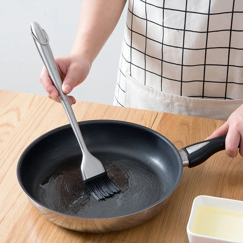 Масляная щетка с длинной ручкой из нержавеющей стали|Экраны от брызг| |